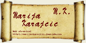 Marija Karajčić vizit kartica